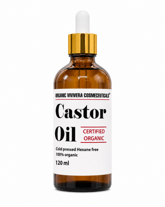 100% pure cold-pressed castor oil (120ml) for hair growth, skin hydration, and wellness care.