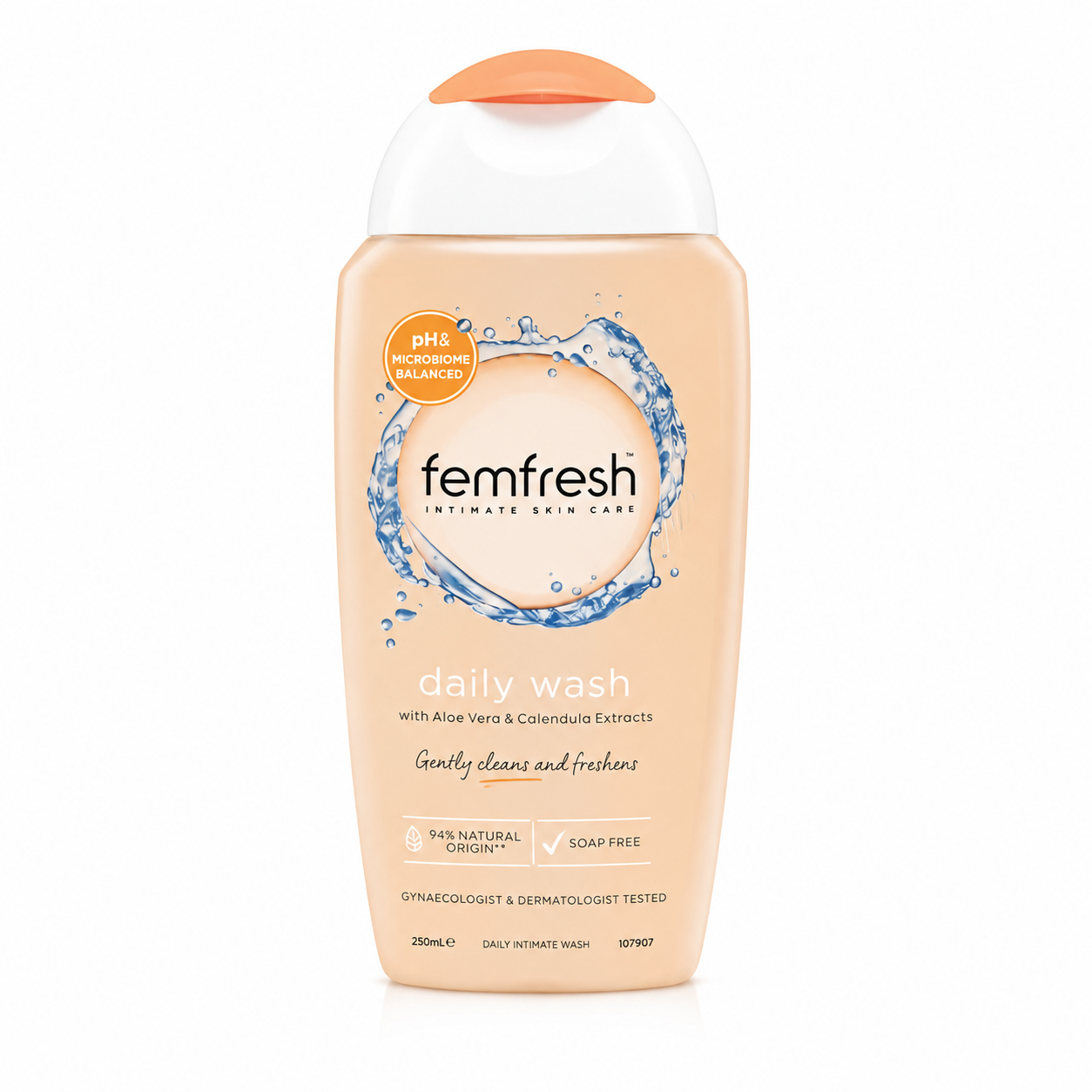 Classic daily pH-balanced intimate wash enriched with soothing chamomile and natural aloe vera (250ml).